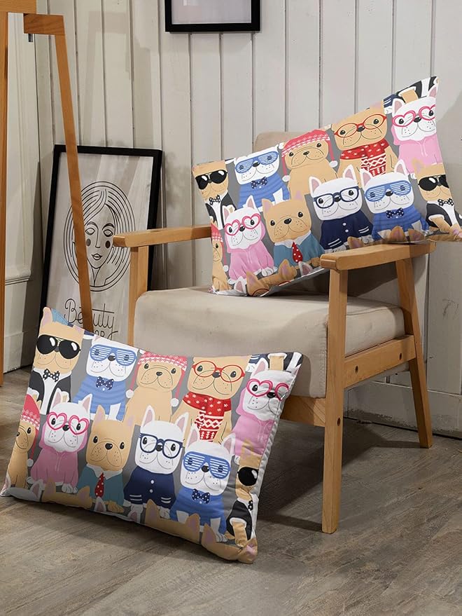 Dog Comforter Bedding Set for Kids - Puppy Pug Cute Pattern Cartoon Career Pet Bedding With 1 Comforter and 2 Pillowcases (Full)