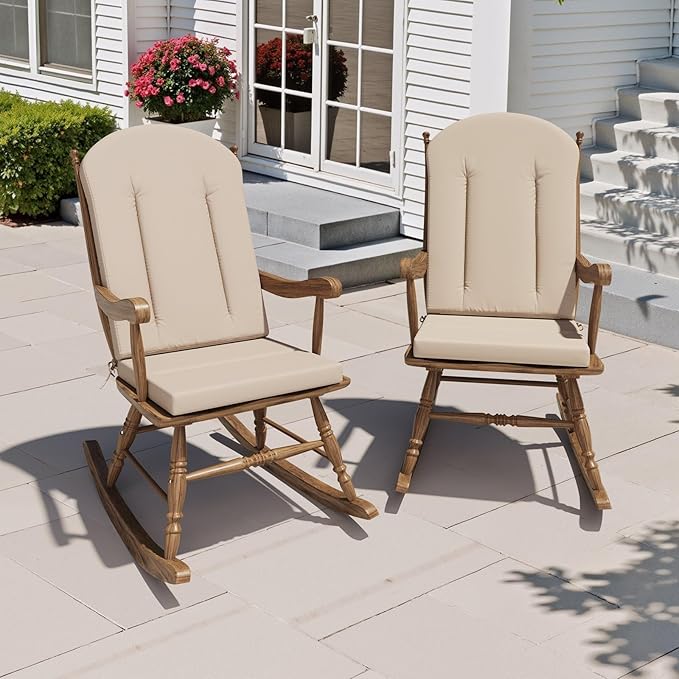 Crestlive Products Adirondack Chair Cushion Outdoor Rocking Chair Cushion Water Resistant 50x20 Inch High Back Patio Replacement Cushions, Beige
