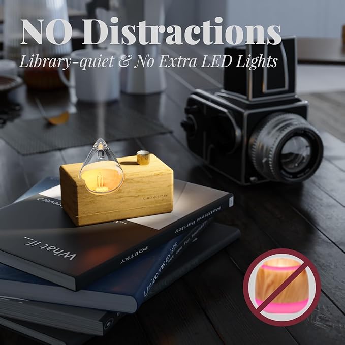 AromaMobi Portable Waterless Aroma Diffuser for Home&Travel Use | Rechargeable Essential Oil Nebulizer with 4 Timer Modes & Instant Fragrance | Wood&Glass Diffuser | Gift Ready [Waterdrop]