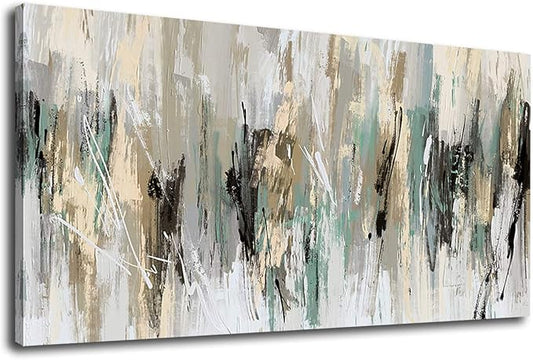 tigeridge Abstract Wall Art Grey Canvas Art Modern Canvas Pictures Contemporary Canvas Artwork for Bedroom Living Room Bathroom Kitchen Office Home Wall Decor Framed Ready to Hang 24" x 48"