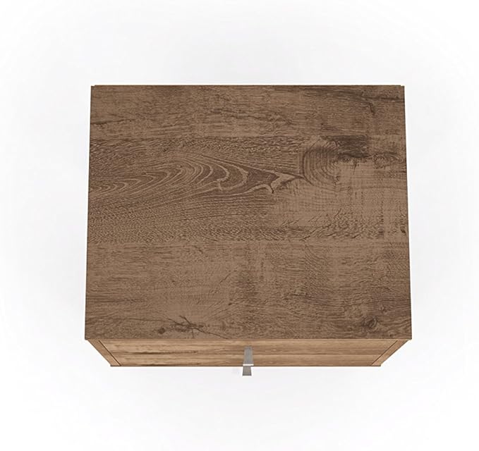 Manhattan Comfort Liberty Mid Century Modern Nightstand with Drawers, Bedside Table for Bedroom and Living Room, Night Stand Accent Decor, Easy Assembly, Brown