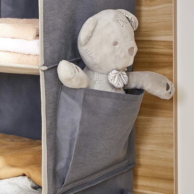 Hanging Closet Organizer, 4-Shelf Closet Hanging Storage Shelves, Grey
