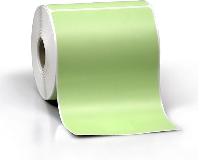 4" X 6" Direct Thermal Perforated Stickers Labels for Shipping Labels, Inventory, and Color Coding - Compatible with Zebra, Rollo, Godex and More (Green, 6 Rolls)