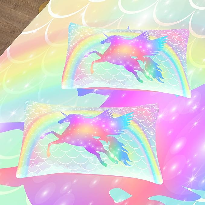 Tailor Shop Queen Size 5-Piece Unicorn Bedding Set - Pink Comforter, Sheets, Bed in a Bag for Girls/Kids