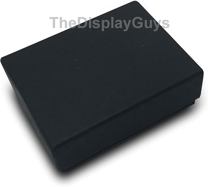 TheDisplayGuys - 100-Pack #99 Cotton Filled Cardboard Paper Jewelry Boxes Gift Case - Matte Black (5 Sizes Assortment) - for Shipping or Storage