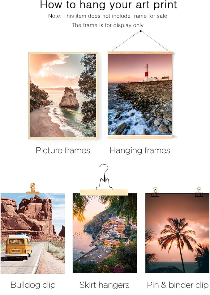 HoozGee Travel Wall Art Prints Seascape Palm Poster Wall Decor Nature Landscape City Coastal Road Scenery Pictures Canvas Photography Photos Home Bedroom Decor (8"x10" UNFRAMED)
