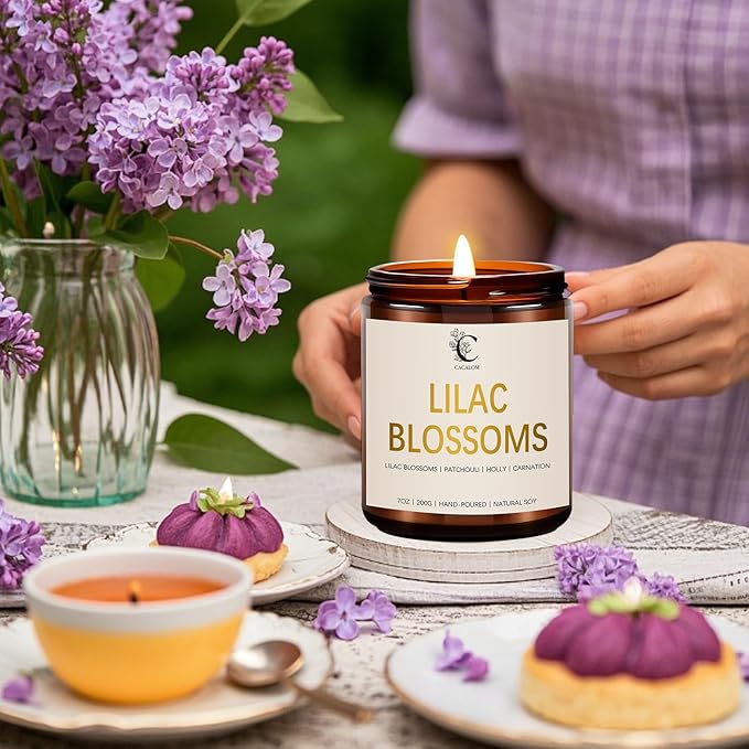 Scented Candles Gift Set, 4 Pack Birthday Candles for Home Scented, Aromatherapy Candles Set for Women Halloween Chirstmas Long Lasting Soy Wax Candles Non Toxic for Her, Rose/Lemon/Gardenia/Noir Oud