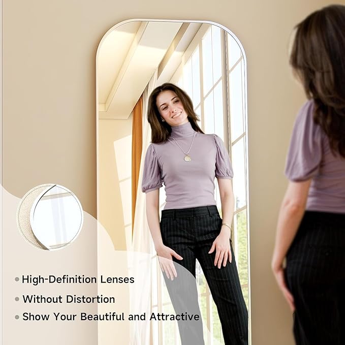 HARRITPURE 28"x71" Full Length Mirror Floor Mirrors Freestanding Hanging or Leaning Large Mirrors Full Body Mirror with Stand for Cloakroom, Bedroom, Living Room,Silver