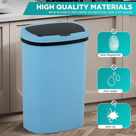 PayLessHere 13 Gallon Trash Can Kitchen Trash Can Automatic Garbage Can with Lid Touch Free High-Capacity Motion Sensor for Home Kitchens Bedroom Bathroom Office Kitchen Waste Bin Wateproof Trash Bin