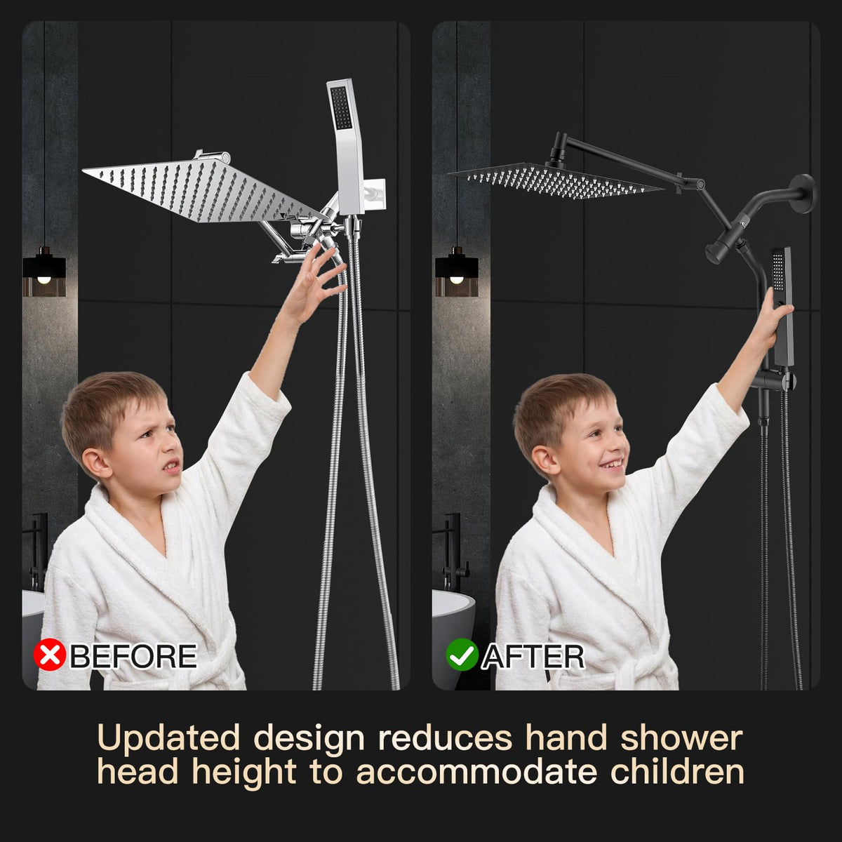 All Metal 10" Shower Head with Handheld, Built-in Power Jet Mode