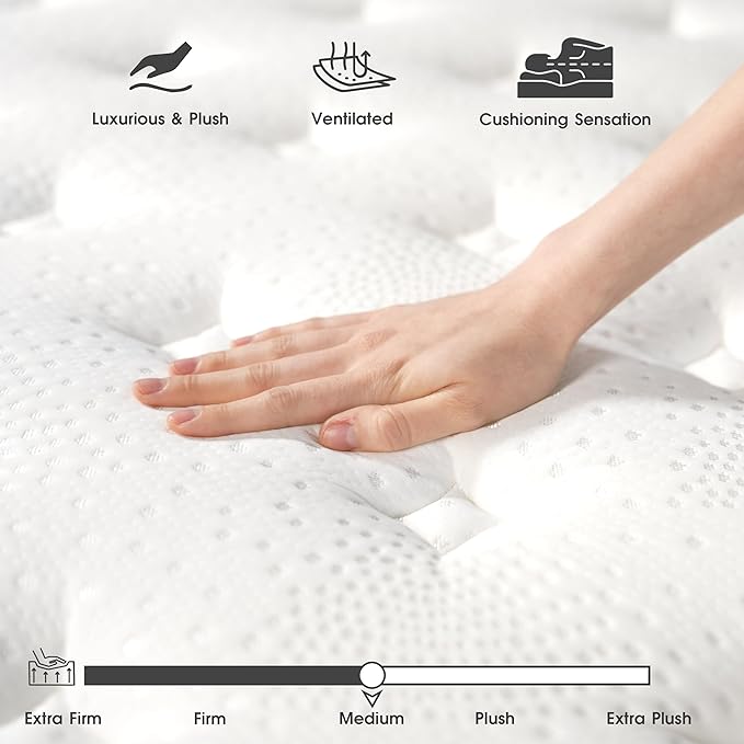 Queen Mattress 12 Inch | Hybrid Mattresses Queen Size in a Box | Medium Firm Memory Foam and Individual Pocket Springs | Fiberglass Free Bed Mattres | Breathable | CertiPUR-US