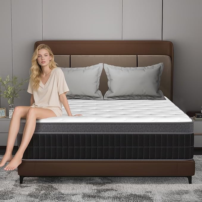 Full Size Mattress in a Box 14 Inch Memory Foam Hybrid Mattress with Pocketed Springs Medium Firm Support Motion Isolation Edge Support 180 Night Trial