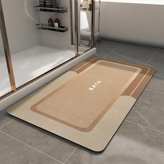 Bath Mat-Bathroom Mat Rug Non Slip Super Absorbent Stain Resistant Quick Dry Thin Bathroom Rug-Bath Mats for Bathroom Floor Bathtub Vanity-Bathmat Bath Rug Easy Care-24"x35" Brown