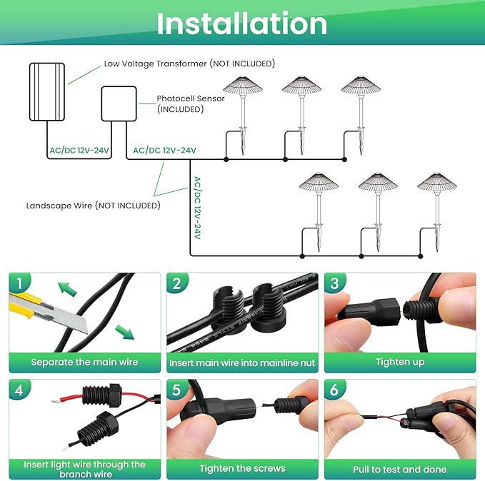 ZZXX Low Voltage Pathway Lights 5W LED Landscape Lights Low Voltage 2700K 12-24V Landscape Lighting Cast-Aluminum Waterproof Landscape Path Lights for Yard Garden Pathway Walkway,8 Pack