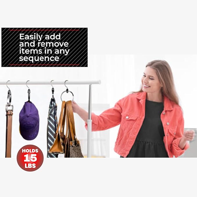 Multipurpose Closet Hangers- Tie and Belt Hanger for Closet- Great Space Saving Belt Organizer for Wardrobe - Ideal for Storing Belts, Ties, Scarfs, Baseball Hats, Purses & More- 2 Pack
