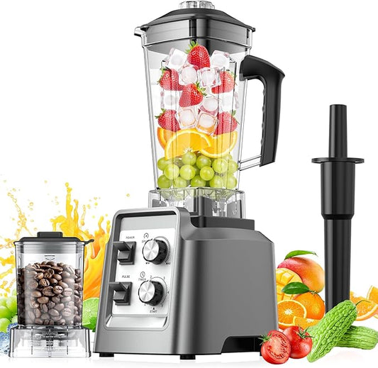 Blender for Smoothies, 2-in-1 Blender & Grinder Combo, Smoothie Maker, 68 Oz Pitcher, BPA-Free Countertop Blenders for Ice Crushing, Frozen Fruit, 1800 Watts