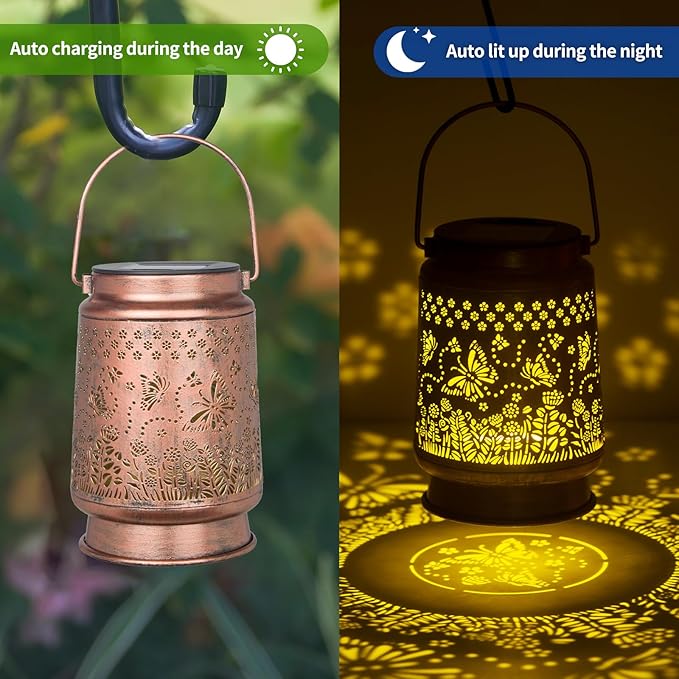 Styleonme Butterfly Lover Solar Light, Mother's Day Lantern Gift for Women Mom Grandma Sister, Hanging Image Butterflys Lanterns, Yard Corridor Garden Decor, Thanksgiving Day, Birthday Gifts