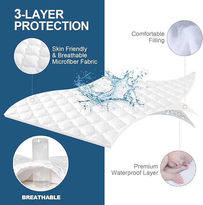 Toddler Travel Kids Air Mattress Protector Waterproof, Compatible with ELTOW Toddler Blow Up Mattress Inflatable Kids Travel Bed