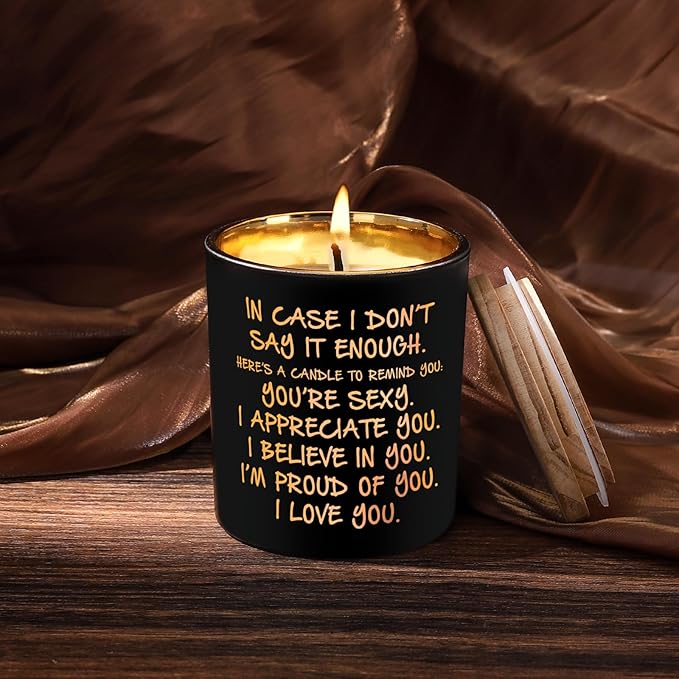 BFJLIFE Candles Gifts for Him Men Romantic Unique Husband Boyfriend Gifts for Valentines Fathers Day Christmas Anniversary Birthday Stocking Stuffers Novelty Lavender Scented Soy Candle