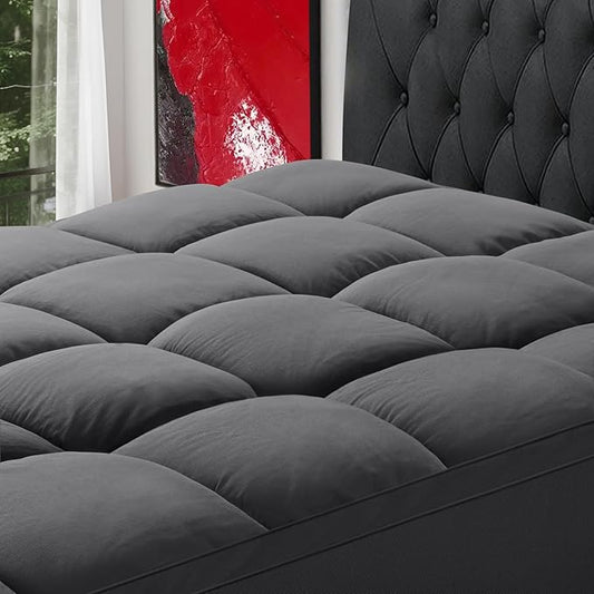 SOPAT Mattress Topper Twin XL Size Extra Thick Mattress Pad 8-21" Deep Pocket Soft Down Alternative Fill Mattress Protector Pillow Top Mattress Cover (39x80 Inches, Dark Grey)