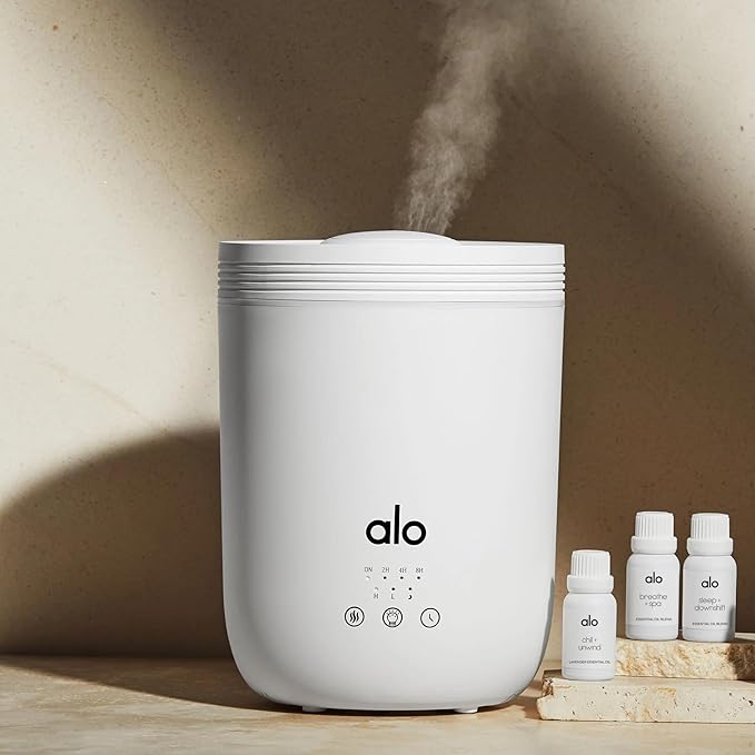 Alo Aura Diffuser + Uplift & Reset Essential Oil - Citrus - Purifies Energy and Promotes Deep, Healing Breaths - Therapeutic Grade