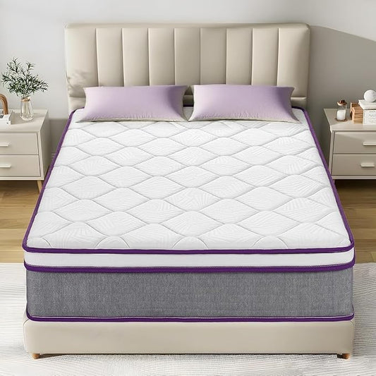 Twin Size Mattress, 12 Inch Hybrid Mattress with Pocket Spring,Cool Gel Memory Foam Mattresses in a Box,Medium Firm Twin Mattress for Pressure Relief,Fiberglass Free,CertiPUR-US Certified