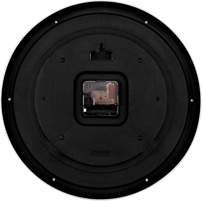 Foxtop Black Wall Clock Silent Non-Ticking 12 Inch Quartz Battery Operated Round Analog Wall Clock for Classroom School Office Living Room Bedroom Home