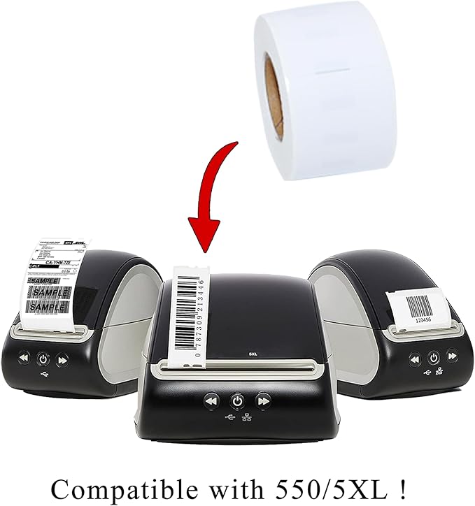 Address & Barcode Labels Replacement for DYMO 30251 (1-1/8" x 3-1/2") [6 Rolls/780 Labels] Compatible with DYMO Labelwriter 450, 4XL,550,5XL & Zebra Desktop Printers