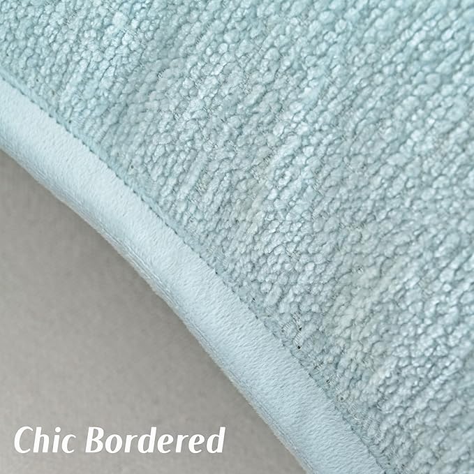 FUTEI Light Blue Chenille Throw Pillow Covers 20x20 Inch Set of 2,Soft Cozy Bound Edge Design Cushion Case,Home Decor for Couch Bed Living Room