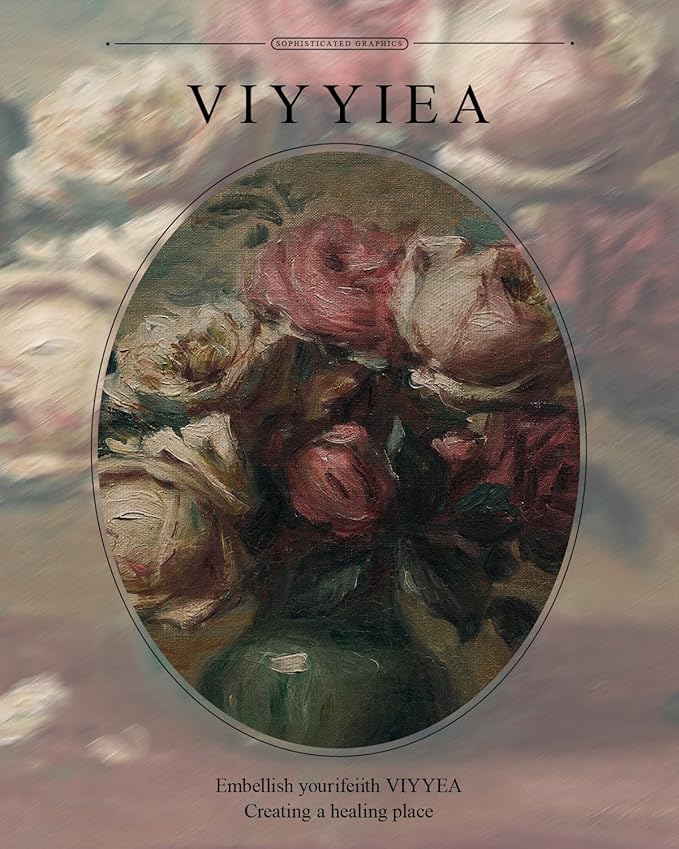 VIYYIEA Gold Framed Wall Art Canvas Print Home Decor Flower Art Vintage Botanical Prints Rustic Farmhouse Wall Decor Mid Century Art Prints Floral Room Decor Wall Pictures Living Room Bedroom 16x20in