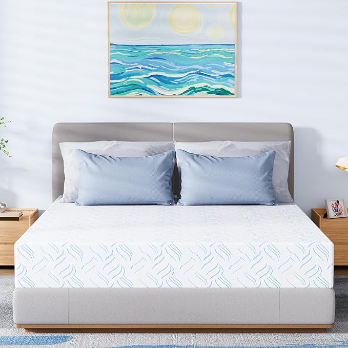Twin Memory Foam Mattress, 10 Inch Cooling Gel Bed in a Box, Foam Mattress with Removable Cover No Fiberglass, Support Cool Night Sleep & Pressure Relief, Made in USA, White(75"*39"*10")