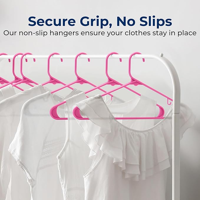 SereneLife 200 Pack Plastic Hangers, Non-Slip, Space-Saving Closet Organizers, Durable and Strong for Shirts, Sweaters, Hoodies, Kids Clothes & Dresses, Ultra-Thin, Lightweight