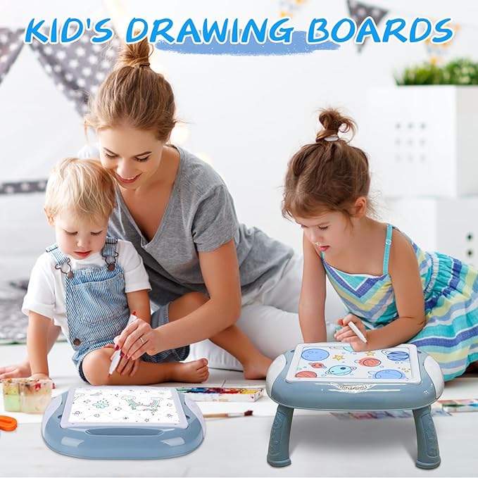 Toy for 1-2 Year Old Boys, Toddlers Toys with Magnetic Letters and Numbers, Art Easel for Kids 1 2 Year Old, Boy Birthday Christmas Gifts (Blue)