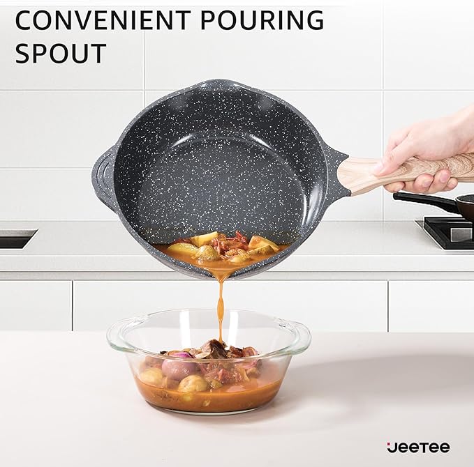 JEETEE 36Pcs Pots and Pans Set Non Stick, Cookware Set Non toxic Kitchen Healthy Induction Cooking Set W/Griddle, Sauté Pan, Baking Trays & Pancake Rake (PFOA, PFAS, PFOS Free)