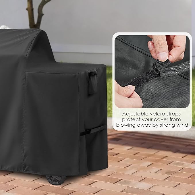 Grill Cover for Traeger Woodridge Electric Wood, 600D Waterproof Cover for Traeger Woodridge Grill, Pellet Smoker Grill Covers Accessory, 52" L x 28" W x 46" H