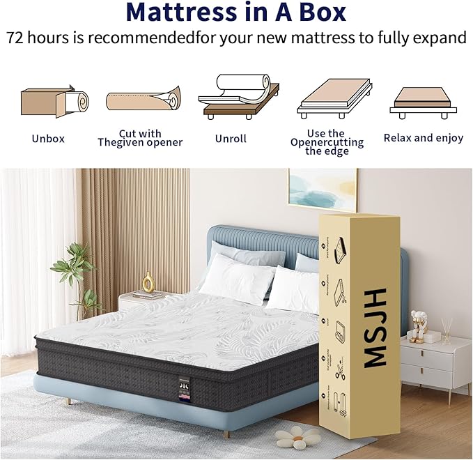 Twin XL Mattress 14 Inch,Memory Foam Mattress with Pocket Spring, Soft & Comfortable Medium Plush, Motion Isolation, Pressure Relief, CertiPUR-US Certified (80"*39"*14")