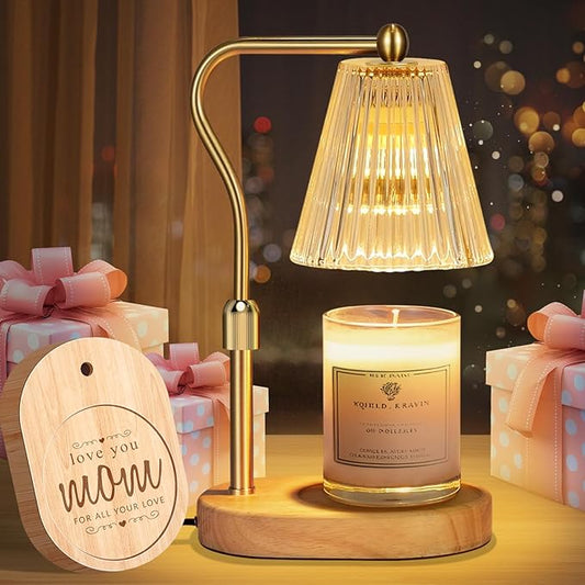 Candle Warmer Lamp with Timer and Dimmer, Candle Warmer Adjustable Height for Mom Birthday Gifts, Electric Wax Melt Warmer for Scented Jar Candles Home Decor