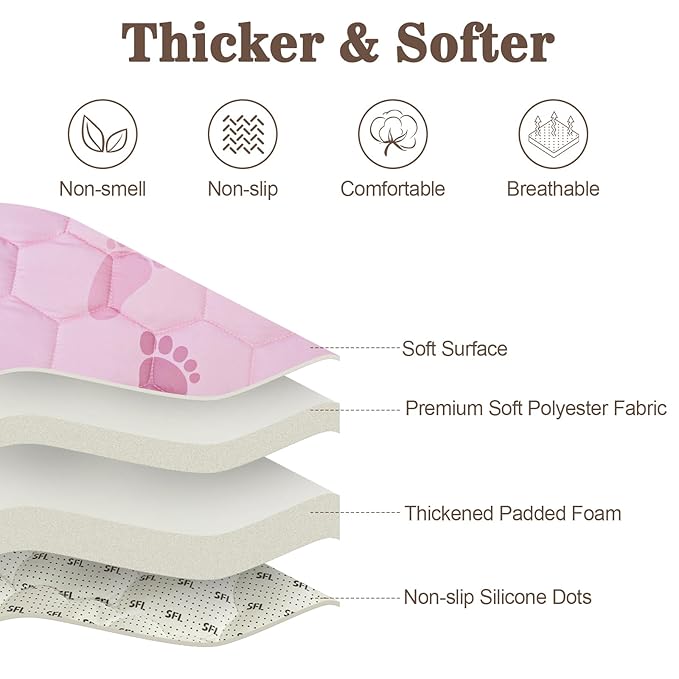 Baby Mat for Floor, 50 x 50 Play Mat for Playpen, Thicken Soft Padding Infant Play Mat, Non-Slip Cushioned Baby Floor Play Mat, Machine Washable Baby Crawling Mat (Pink World)