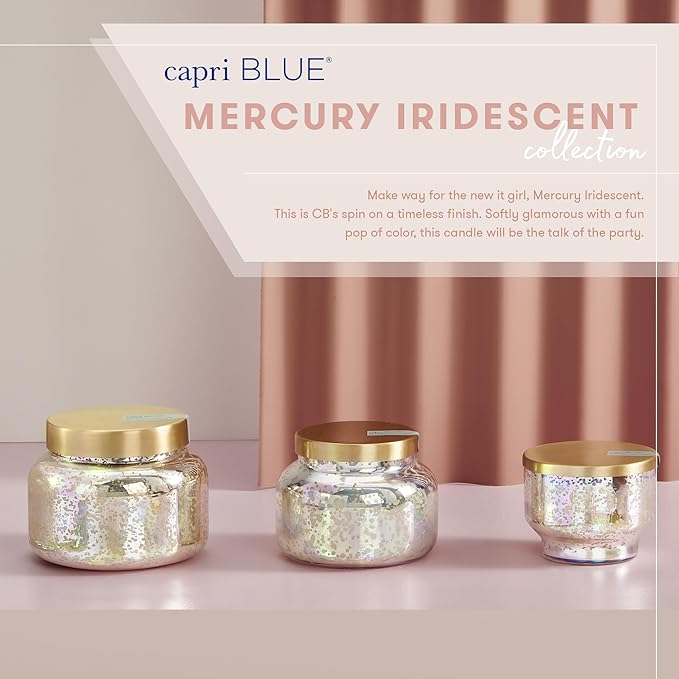Capri Blue Pineapple Flower Scented Candles for Home - Mercury Iridescent Inverted Jar Candles - Housewarming Gifts for Women & Men - Long Burning Soy Wax Blend - Capri Blue Pineapple Flower (10 oz)