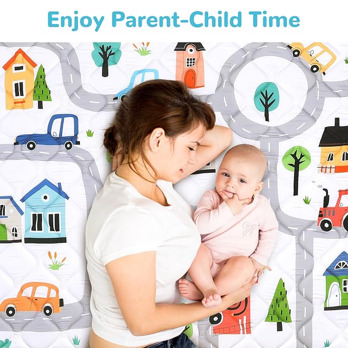 Baby Play Mat for Floor 50 * 50 inch, Extra Thick Soft Cushioning Foam Mat for Kids, Non Slip & Washable Crawling Mat for Toddler, Padded Play Mat for Baby Tummy Time