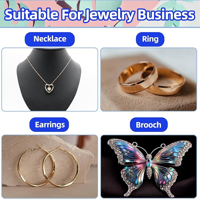 Glarks 12Pcs Black 9 x 9 x 3CM Cardboard Jewelry Gift Boxes with Pink Scissors and 1.5 x 225CM Red Polyester Ribbon Set, Diamond Pattern Necklace Earring Bracelet Boxes Gift Case Ideal