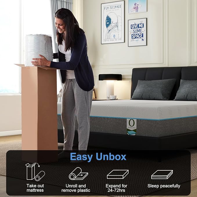 Vipbear 12 Inch Memory Foam Mattress Queen Hybrid Medium Firm Mattresses in a Box Cooling Gel Bed Therapeutic Firm Support Comfort for Back Pain, Pressure Relief, CertiPUR-US Certified, Made in USA