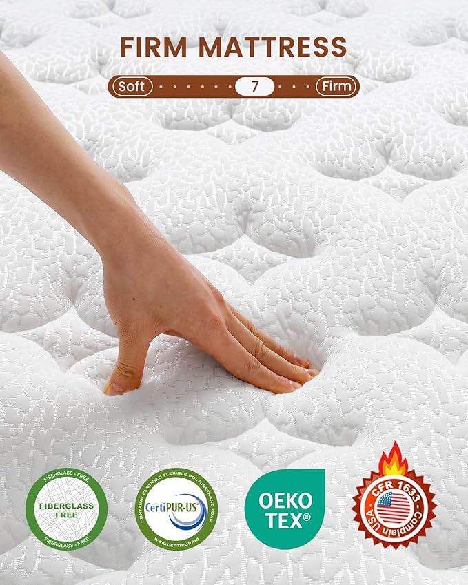 BedStory Firm Mattress Queen - 12 Inch Queen Size Hybrid Mattress - Extra Spinal Support for Back Pain Relief - 2.0mm Advanced Pocket Spring and Motion Isolation, CertiPUR-US Certified