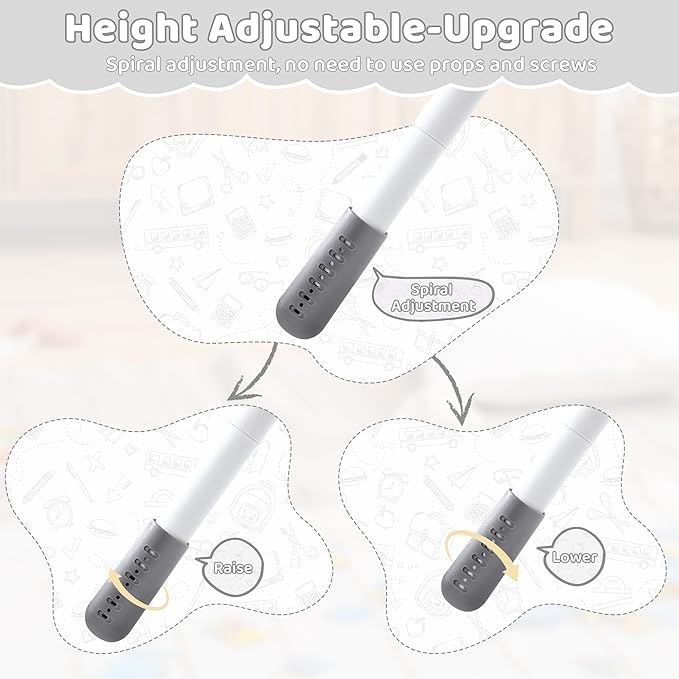 Toddler Table and 4 Chairs Set, Height Adjustable Kids Table and Chairs, 31.5''L x 23.6''W, Marble Pattern & Graffiti Desktop, Children Multi-Activity Table for Home/Daycare/Classroom