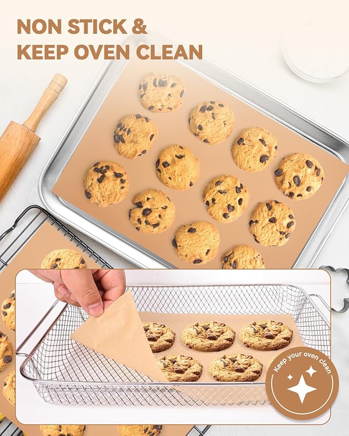 125PCS Air Fryer Liners for Midea Flexify French Door Toaster Oven Air Fryer Combo 26.4 QT, Non-stick Disposable Baking Parchment Paper Sheets Easy Cleanup Compatible with Black+Decker TO62D5-1SD