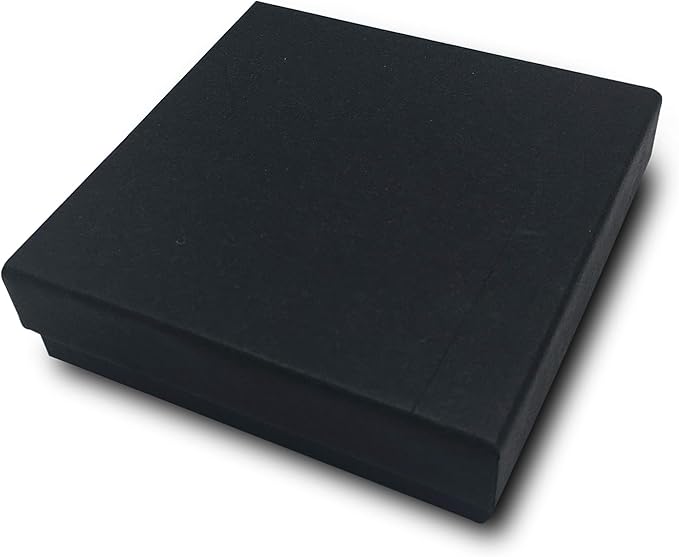 TheDisplayGuys - 25-Pack #33 Cotton Filled Cardboard Paper Jewelry Boxes Gift Case - Matte Black (3.5" x 3.5" x 1.0") - for Shipping or Storage