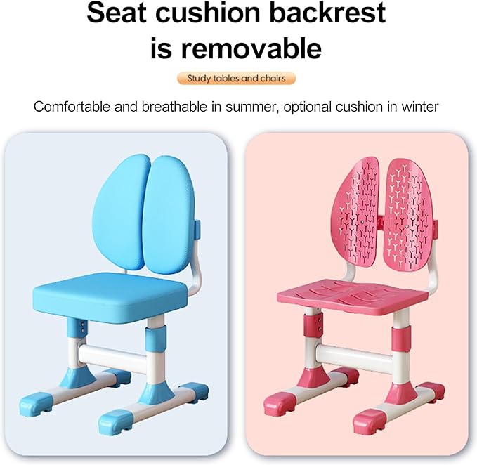 Easy Assembly | Premium Kids Desk and Chair Set, Height Adjustable Children School Study Writing Tables, Bedroom Kids Desk with Large Writing Board, Bookshelf for Girls