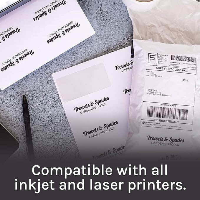 Premium Label Supply White Sticker Address Labels – 2" x 4" – Laser/Inkjet Compatible – (10 per Sheet), 1000 Sheets – 10,000 Total Adhesive Labels