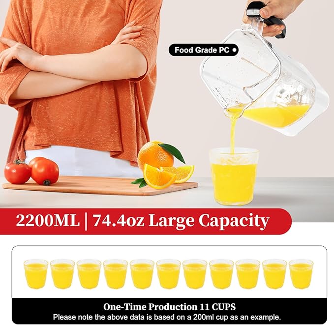 Commercial Blender with Soundproof Shield, Quiet Professional Blender, Intelligent Touch Buttons Countertop Smoothie Mixer, Adjustable Speed Smoothie Juicer