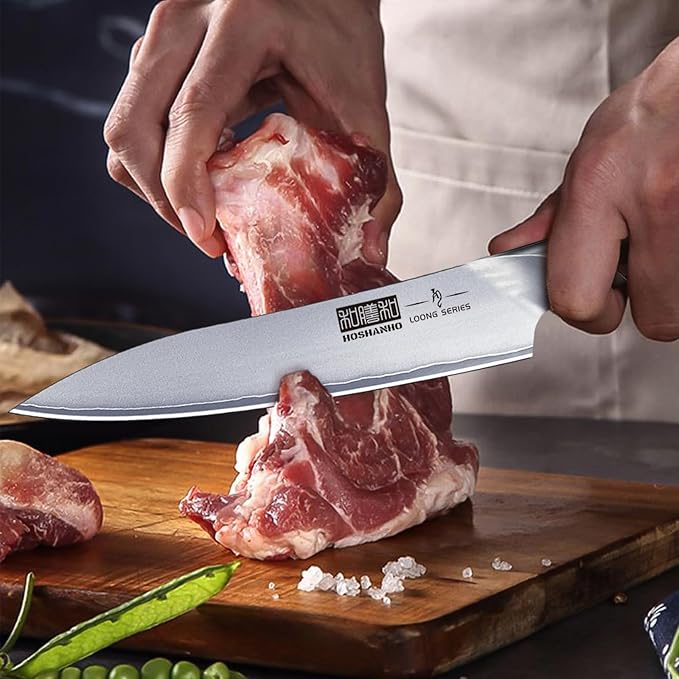 6 Inch Kitchen Knife, Ultra Sharp Japanese High Carbon Stainless Steel Chef Knife, Multipurpose Kitchen Utility Knife with Ergonomic Pakkawood Handle